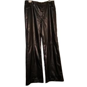 NWOT's Women's Black Polyurethan Pants 4 Pockets Belt Loops Size XL